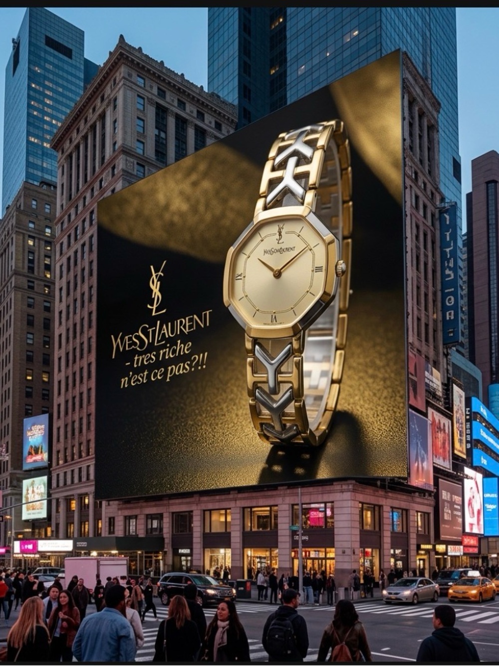 Yves Saint Laurent Watch YSL Octagon 4620-E62143YO 27mm Women White Silver Gold